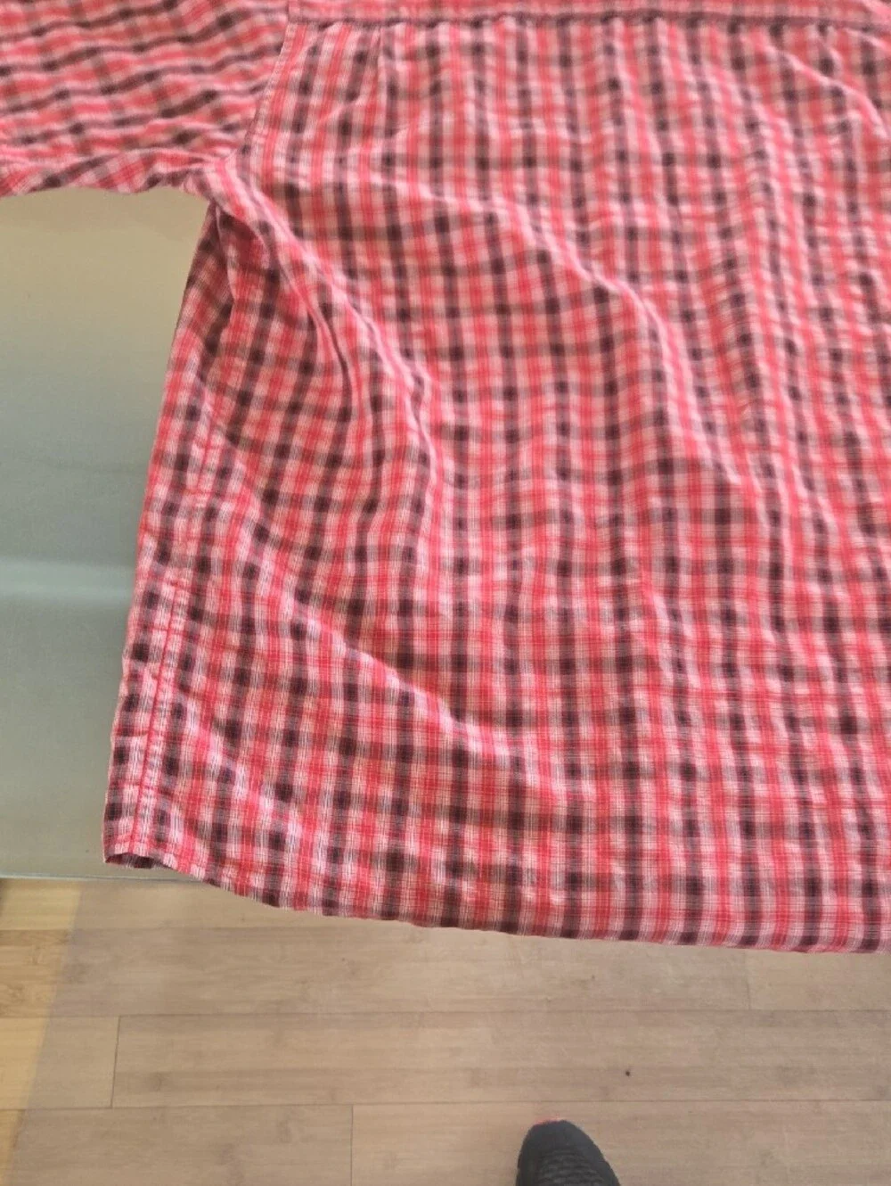The North Face Men's Red Plaid Short-Sleeve Button-Down Shirt